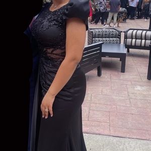 BLACK LONG CUSTOM GOWN PROM DRESS